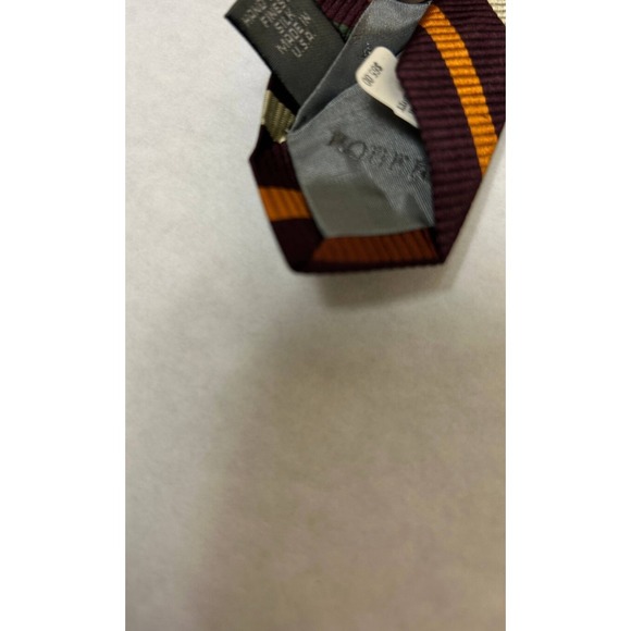 Robert Talbott Necktie Men's One Size Multicolor Silk Striped Repp Classic Brown - Picture 2 of 3